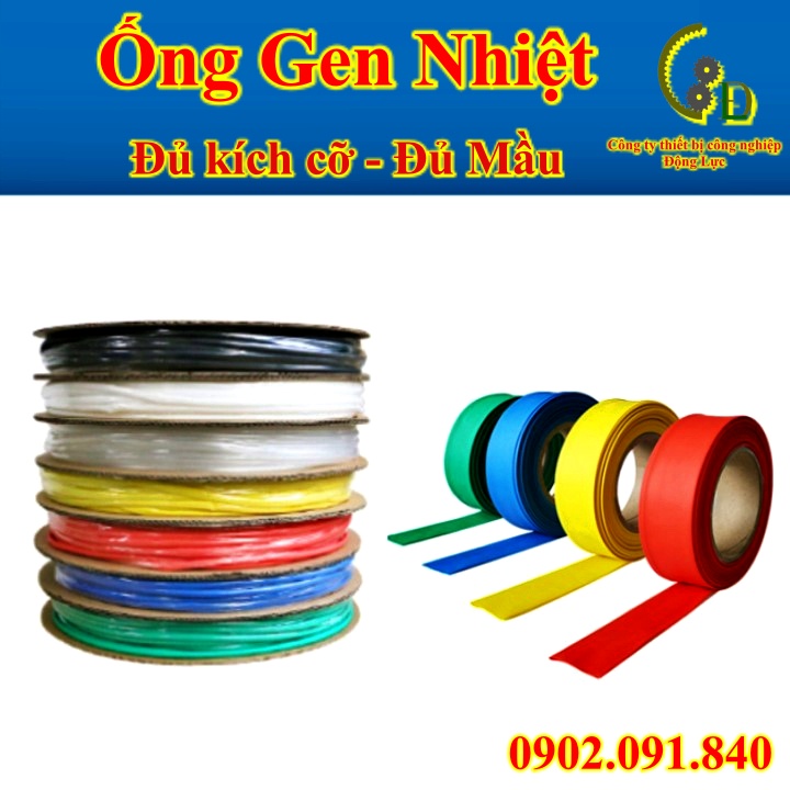 Ống co nhiệt phi 12 1mét  D12 ✴️ dây gen sun nhiệt bọc cách điện đầu cos màu xanh, đỏ, vàng, đen giá tốt