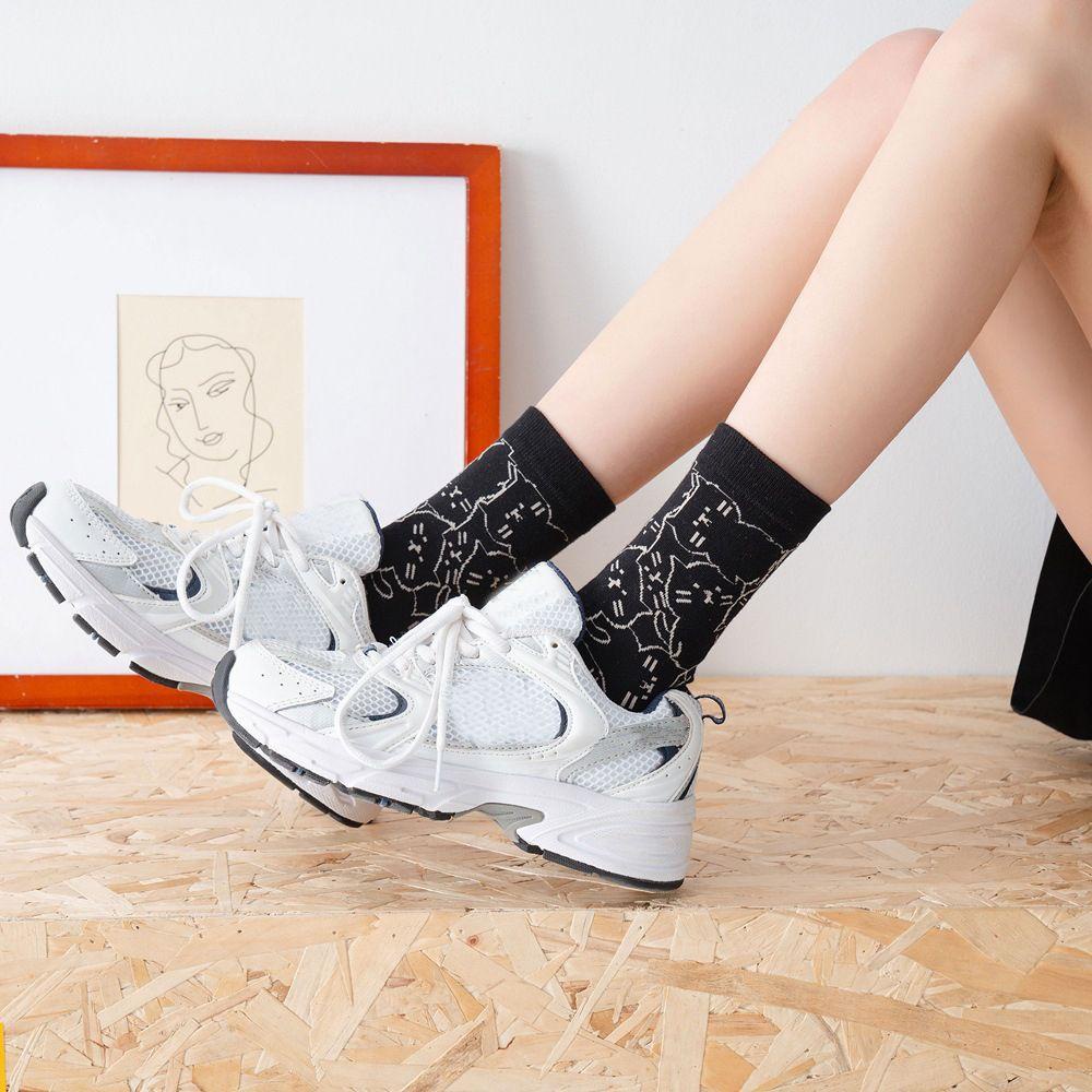 Vớ In Họa Tiết Mèo Dễ Thương Phong Cách Đường Phố Thời Trang Cho Nữ