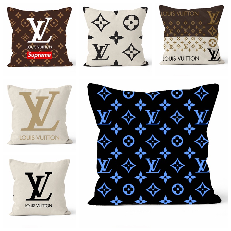 Louis Vuitton [Hàng Có sẵn] Bao gối vải Cotton lanh in họa tiết LV nhiều màu sang trọng Bắc Âu trang trí nhà cửa/xe hơi/giường ngủ trưa | BigBuy360 - bigbuy360.vn