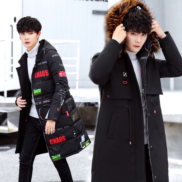 ÁO KHOÁC NAM MỦ LÔNG-DÁNG DÀI-2 MẶT HÀNG QUẢNG CHÂU CAO CẤP