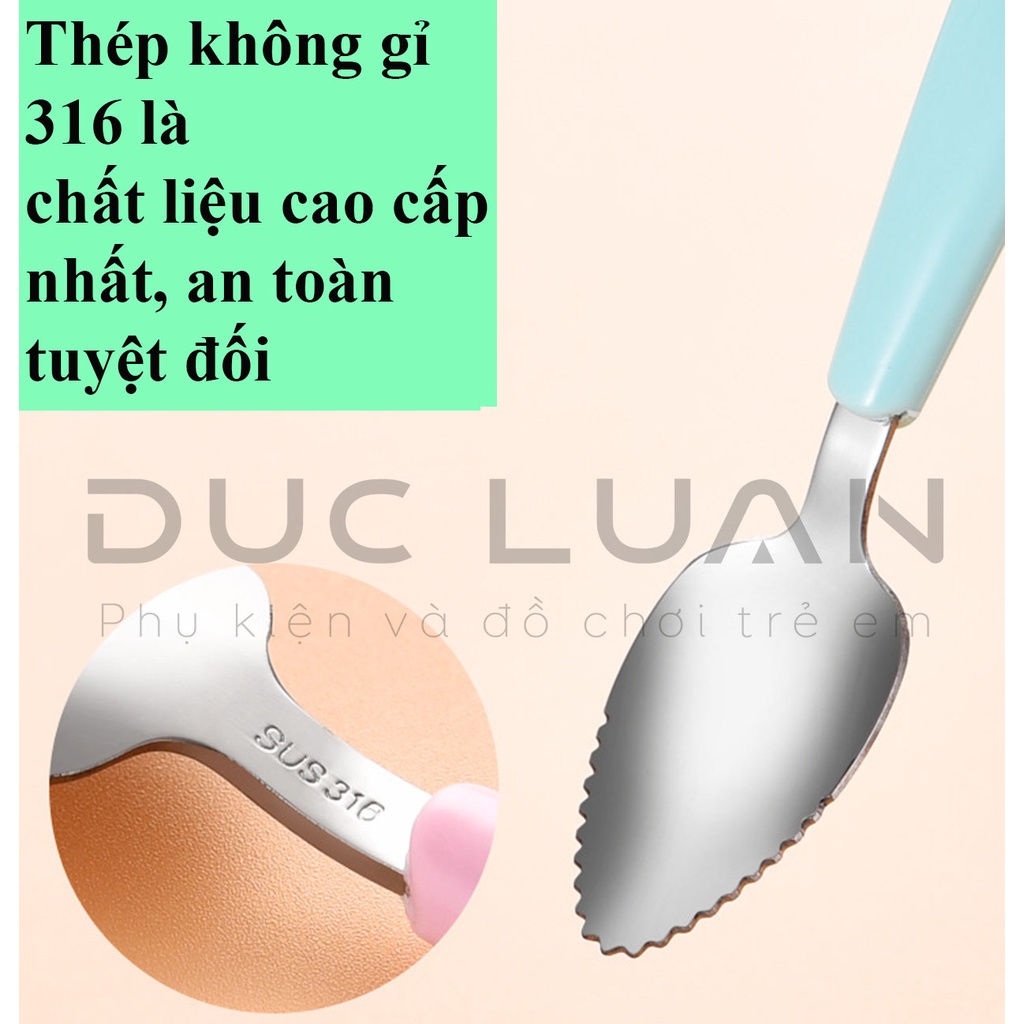 Thìa nạo hoa quả 2 đâu cho bé ăn dặm - Thìa ăn dặm cho bé