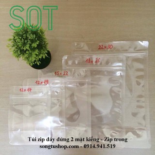 1KG Túi zipper đáy đứng 2 mặt kiếng