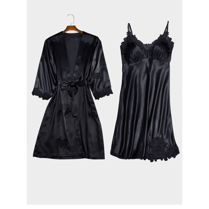 Sét Áo Choàng Kèm Váy Ngủ Lụa Phi Mềm Mịn|Sang Chảnh Quyến Rũ(ĐÍNH HOA) HĐ -Hàng Quảng Châu Cao Cấp | BigBuy360 - bigbuy360.vn