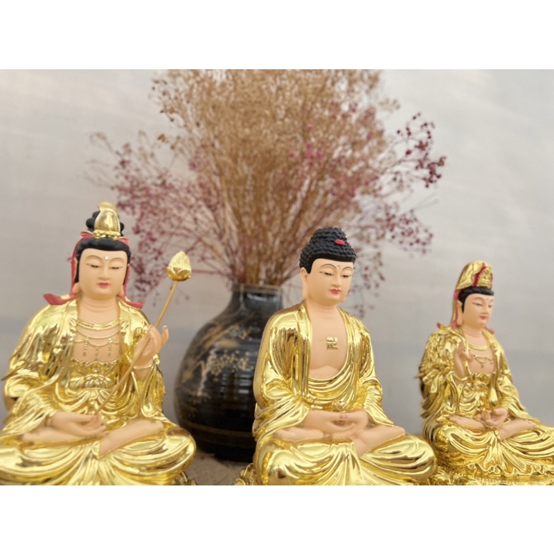 Bộ 03 Tây Phương Tam Thánh ngồi 30cm-Composite