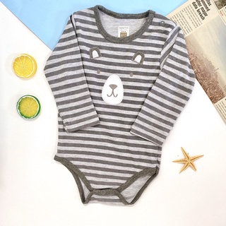Bodysuit áo dài tay cho bé trai sơ sinh cotton xuất dư 9 - 11Kg