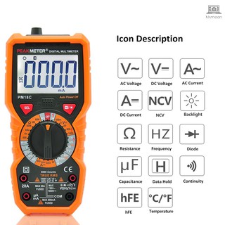 Vạn năng kế kỹ thuật số peakmeter pm18c RMS chuyên dụng + Bộ phụ kiện đi kèm