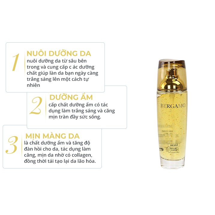 Serum dưỡng sáng da giảm thâm nám giảm mụn dưỡng da trắng da giảm tàn nhang Vàng 24k Bergamo SR14