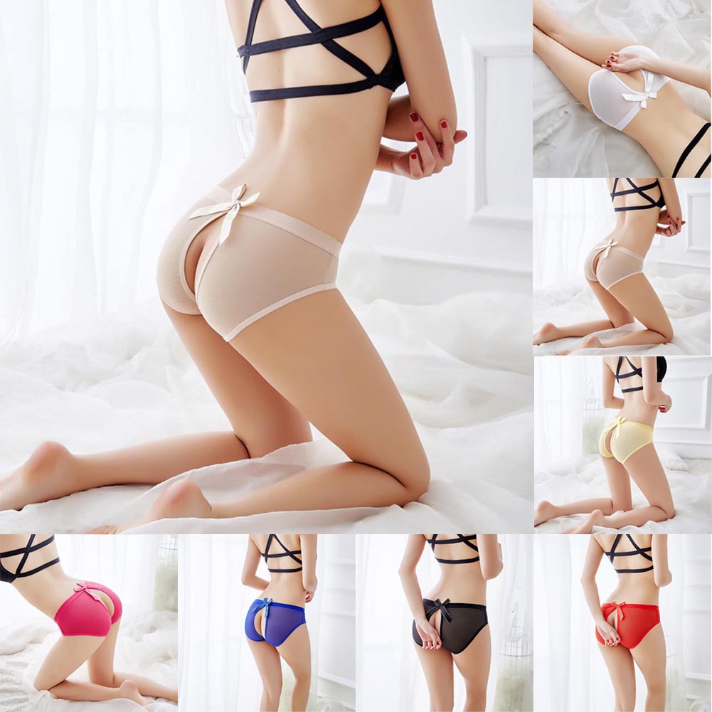 Quần Lót Hở Mông Phối Nơ Thiết Kế Quyến Rũ Cho Phái Nữ