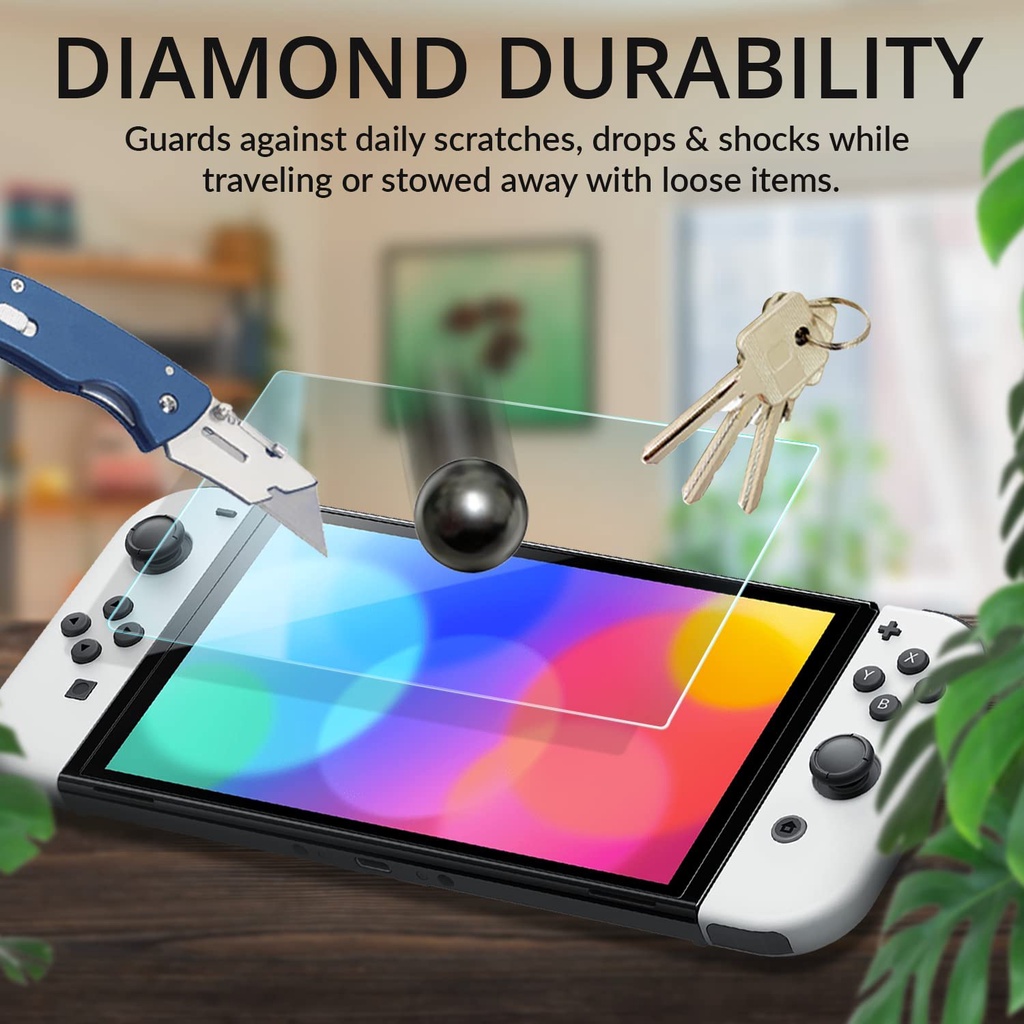 Kính cường lực bảo vệ màn hình LAMMCOU thích hợp cho Nintendo Switch OLED model 2021