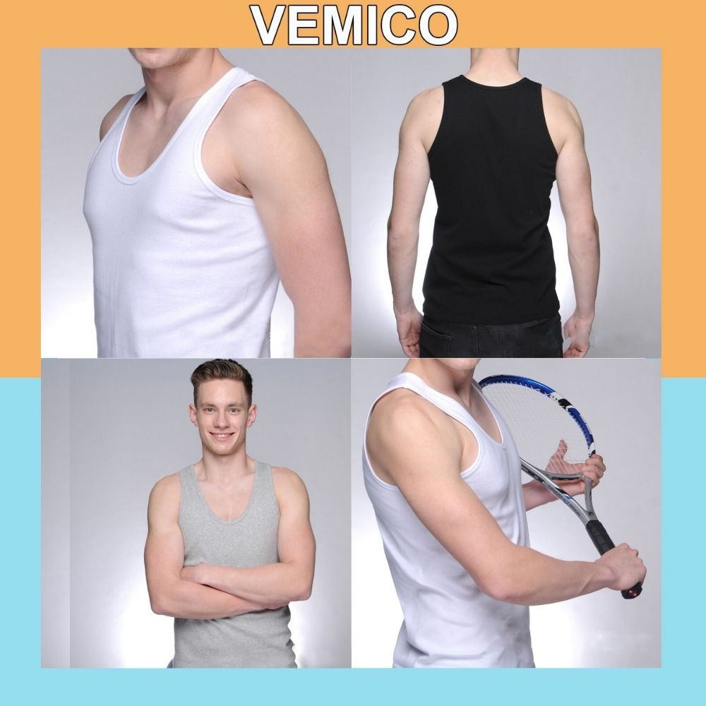 Áo ba lỗ nam Vemico thấm hút mồ hôi thiết kế đơn giản ABL01