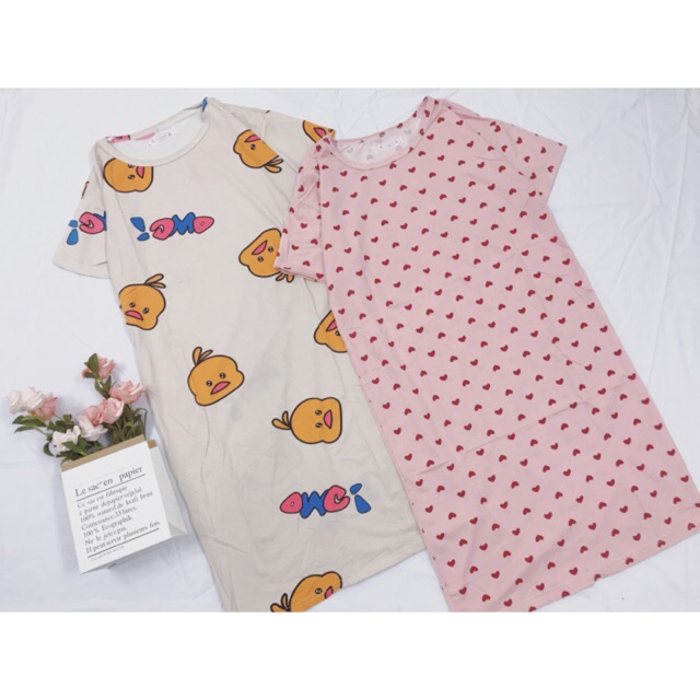 Đầm ngủ thun họa tiết Quảng Châu nhiều màu hình thật 100% | BigBuy360 - bigbuy360.vn