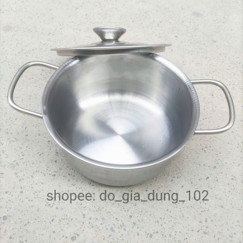 Xoong / Nồi inox 16cm dày - Nồi dùng bếp từ, bếp ga