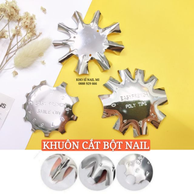 Khuôn cắt bột nail - khuôn inox cắt bột hình tròn tạo french đầu móng nhanh, đẹp (lẻ chiếc)