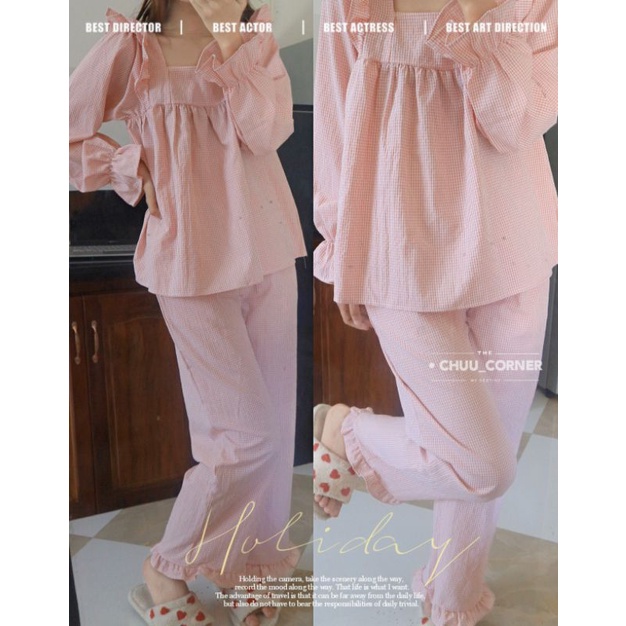 Bộ ngủ / mặc nhà pyjama dài ulzzang order