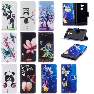 Bao da Sony Xperia XA2/XA2 Ultra điện thoại kiêm ví đựng thẻ in họa tiết độc đáo