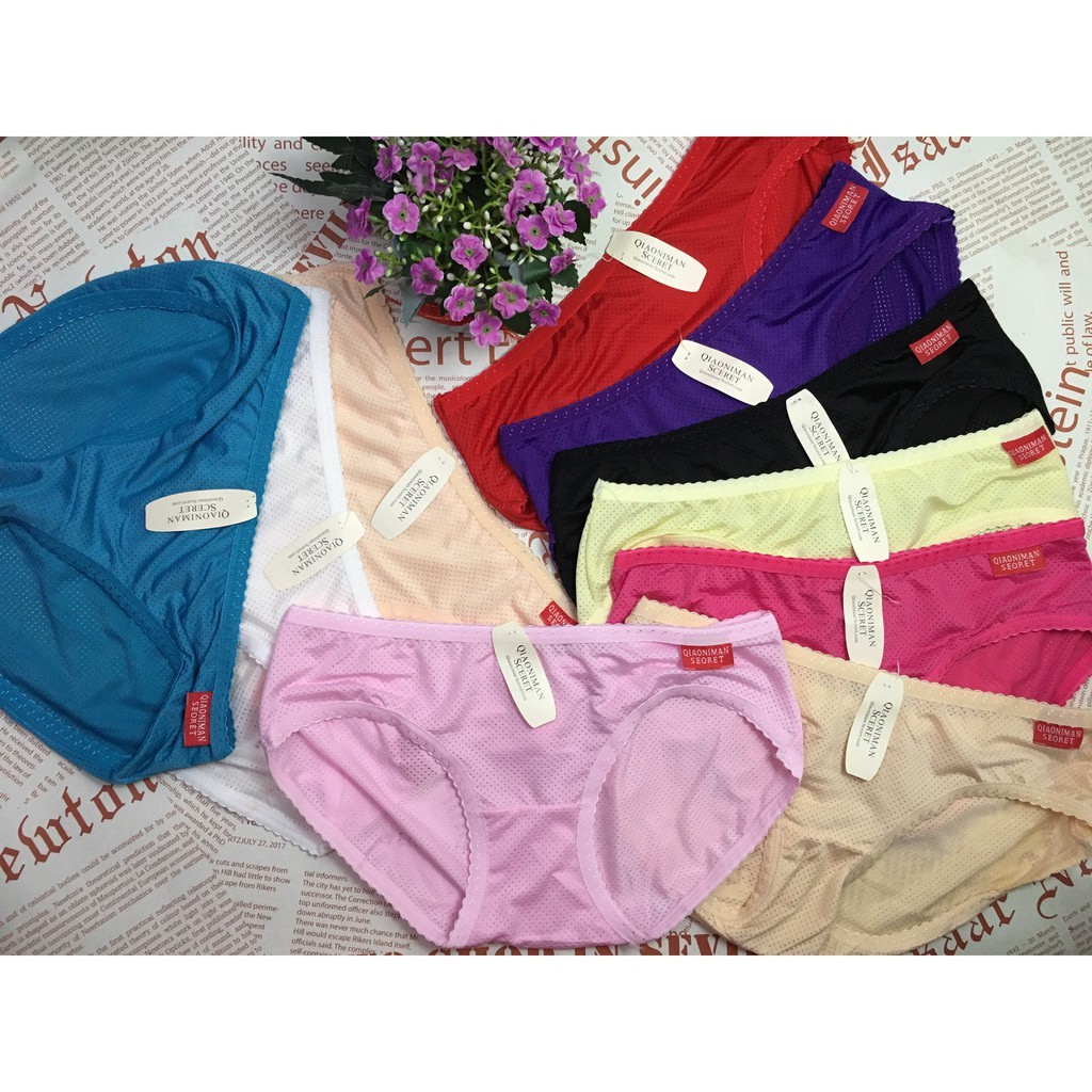 Quần lót nữ thông hơi 2337 thoáng mát lưng ngắn Size&lt;53kg (Set 10 cái)