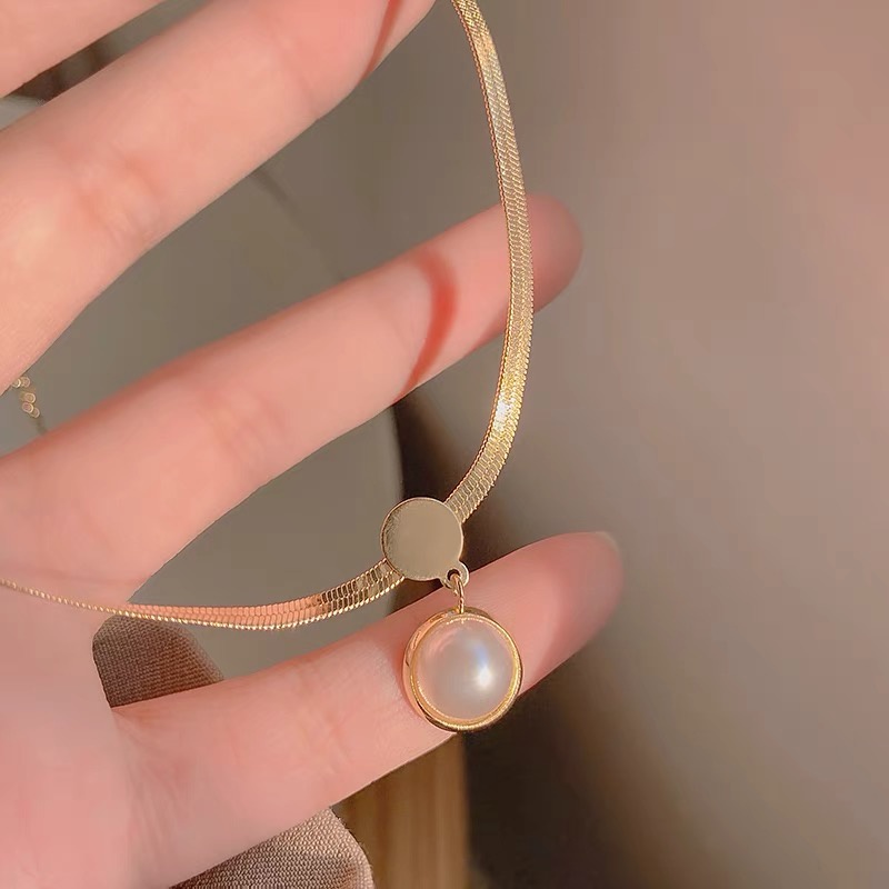 Vòng Cổ Choker Vàng Đính Ngọc Trai