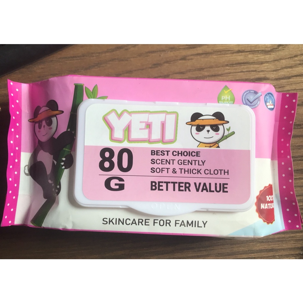 Khăn ướt YETI 80 gr Thái Lan khăn lau không mùi