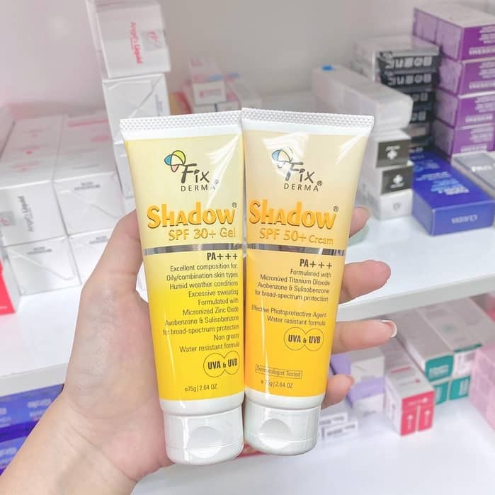 Kem Chống Nắng Fixderma Shadow SPF 30+ Gel và SPF 50+ Cream Cho Da Mặt PA+++ 75g
