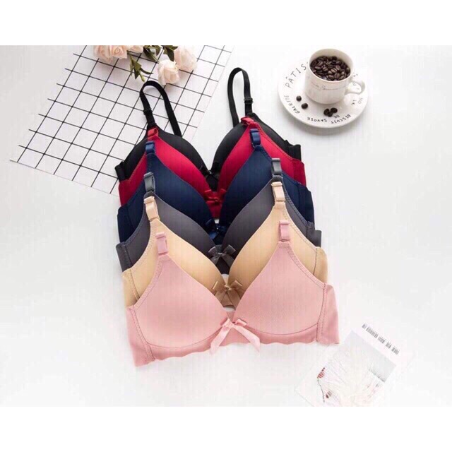 Áo Lót Đúc Su Không Gọng Đệm Mỏng Đính Nơ Mềm Nhẹ MS 6690