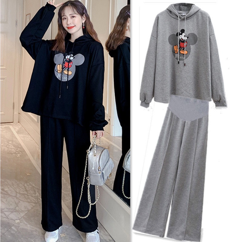 2022 Quần Áo Bà Bầu Phong Cách Mới#Bộ Đồ Vest Thời Trang Xuân Thu Thanh Lịch Cho Nữ#Phong Cách Phương Tây Phim Hoạt Hình Hàng Đầu Hợp Thời Trang Mẹ#Bộ Áo Hoodie Dài Tay+Quần Xinh Xắn Theo Phong Cách Mùa Thu