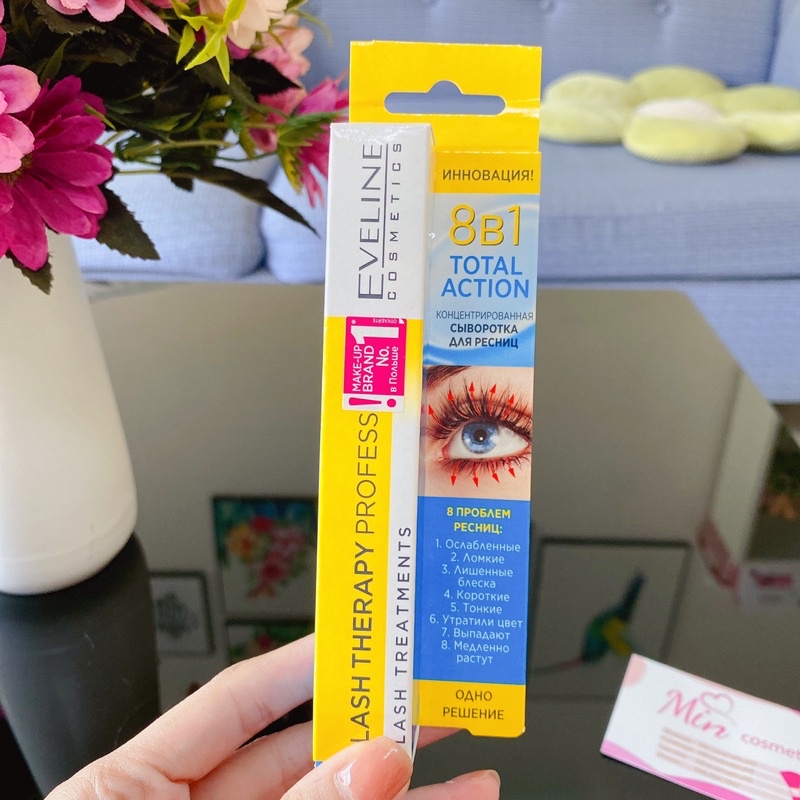 Huyết thanh Dưỡng mi Eveline 8in1 Total Action Lash Therapy professional
