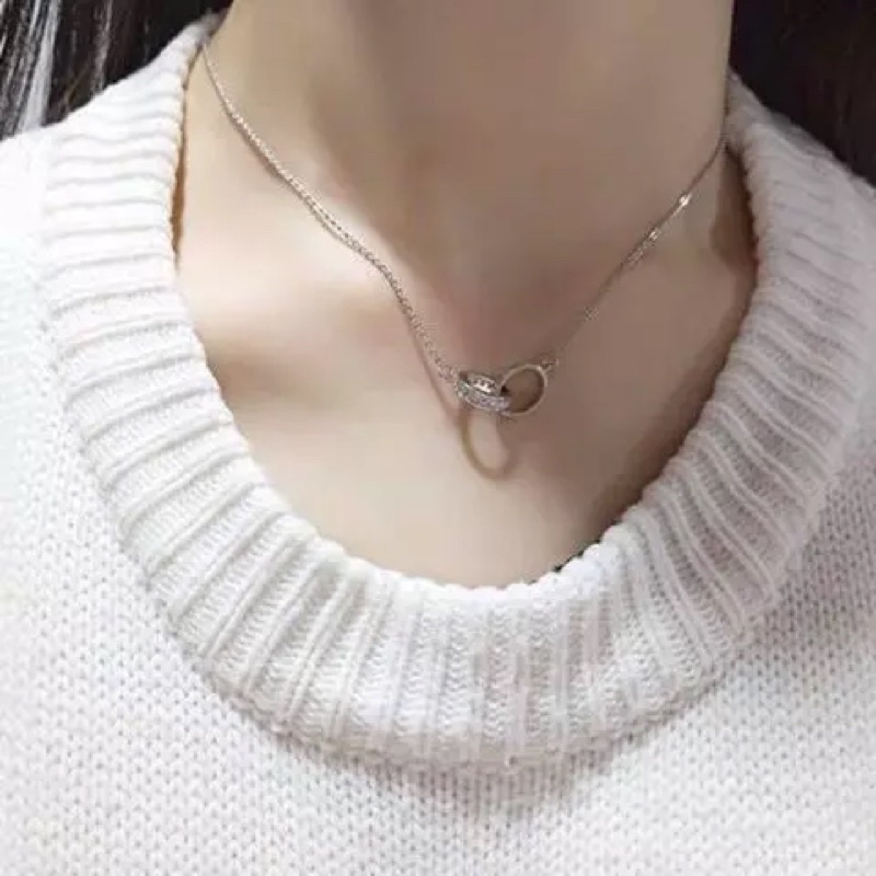 Dây chuyền nữ Bạc ta, thiết kế theo mẫu ca.rtier sang trọng đậm nét riêng Mainomi Shop Bạc Xinh
