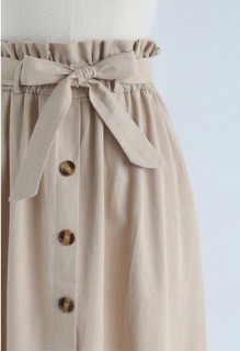 Chân váy Linen cúc gỗ