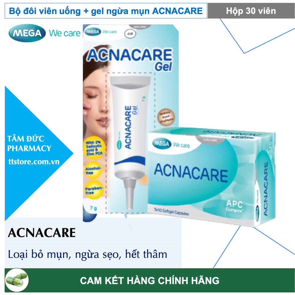 Bộ đôi acnacare - viên uống, gel ngừa mụn, kiềm dầu cho cả nam và nữ - ảnh sản phẩm 1