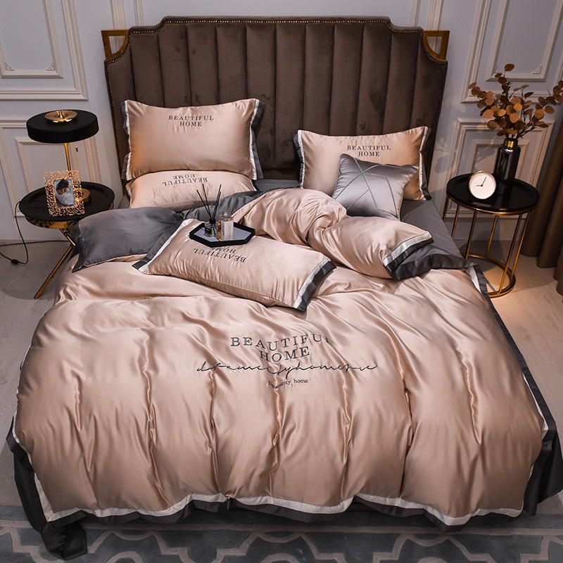 Bộ Chăn Ga Lụa Thái Set 4 Món Đẳng Cấp Sang Trọng Hàng Hộp Siêu Chất