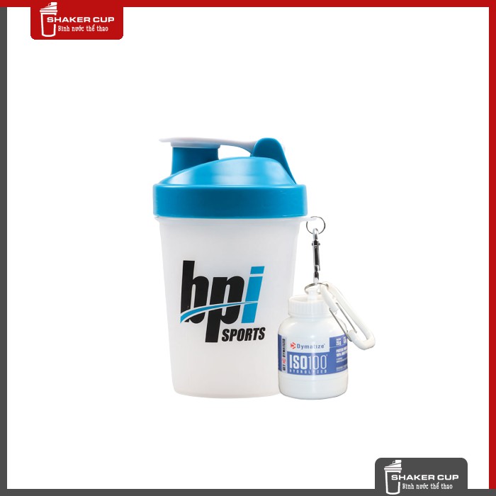 Combo 2 sản phẩm bình nước shake bottle 500ml và hộp đựng mass whey ishake protein funnel