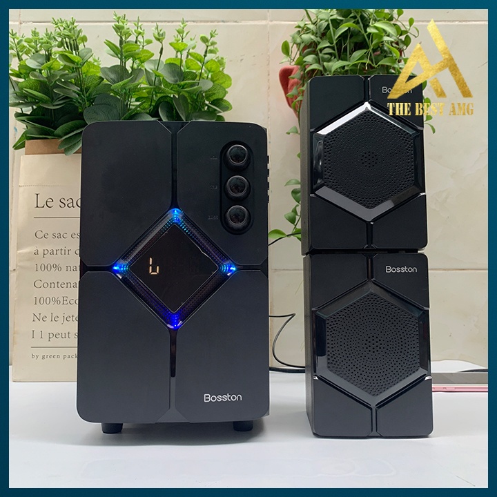 Loa Máy Tính PC Laptop Để Bàn Công Suất Lớn Bluetooth 2.1 BOSSTON T1800 Đèn LED RGB - Loa Nghe Nhạc Mini Có Dây Gaming