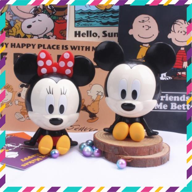 Mô Hình 2 Nhân Vật Micky và Minnie, Decor Trang Trí Phòng Ngủ, Góc Làm Việc, Trang Trí Sinh Nhật