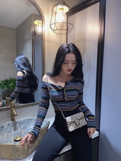 BUTTON CROPTOP▪️[𝐂𝐇𝐎𝐂𝐎𝐋𝐀𝐓𝐄 𝐦𝐢𝐱𝐱] Áo nút bấm lệch vai