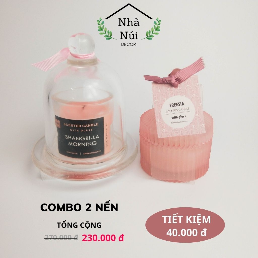 Combo quà tặng cho bạn gái 20 10 cho người yêu, 02 nến thơm phòng decor trang trí thư giãn Scented Candle Cup E4 E7