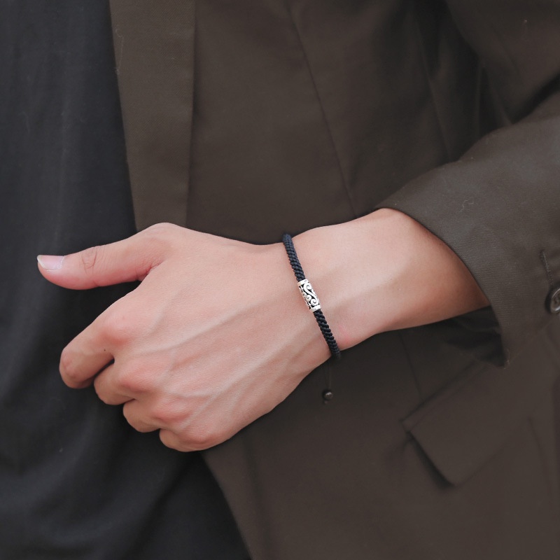 Vòng Tay Nam Lắc Tay Unisex Charm phong thủy Clancy Thời Trang Vòng Tay Nam Nữ Basic Màu Đen Chất Liệu Bền Bỉ Kratos