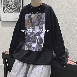 Áo Hoodie Tay Dài Cổ Tròn Dáng Rộng Thời Trang Xuân Thu Phong Cách Hàn Quốc Cho Nam