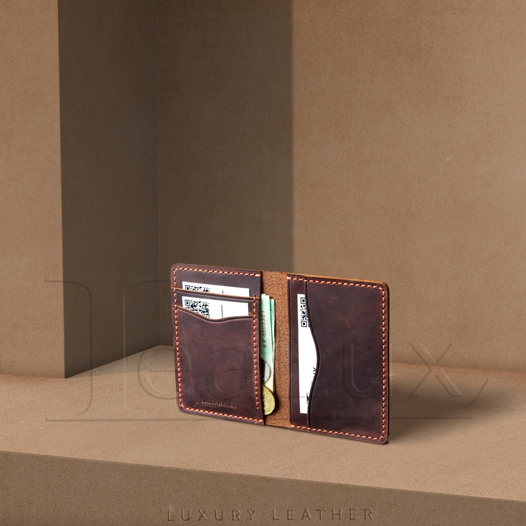 Ví Da Nam Nữ Đựng Thẻ Handmade LEALUX Mini Handmade 3