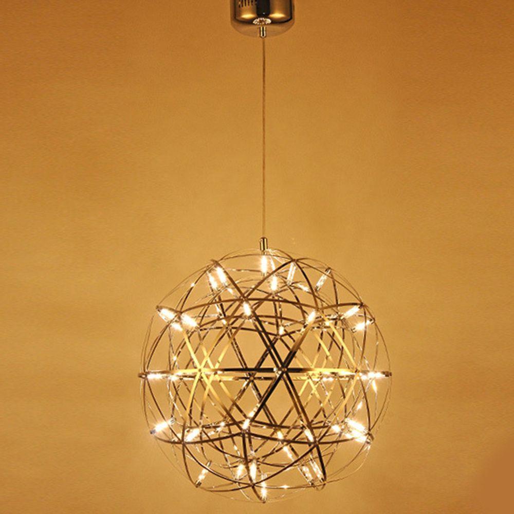 GOGOUP Đèn Chùm LED Treo Trần Nhà Hình Tròn Bằng Thép Không Gỉ