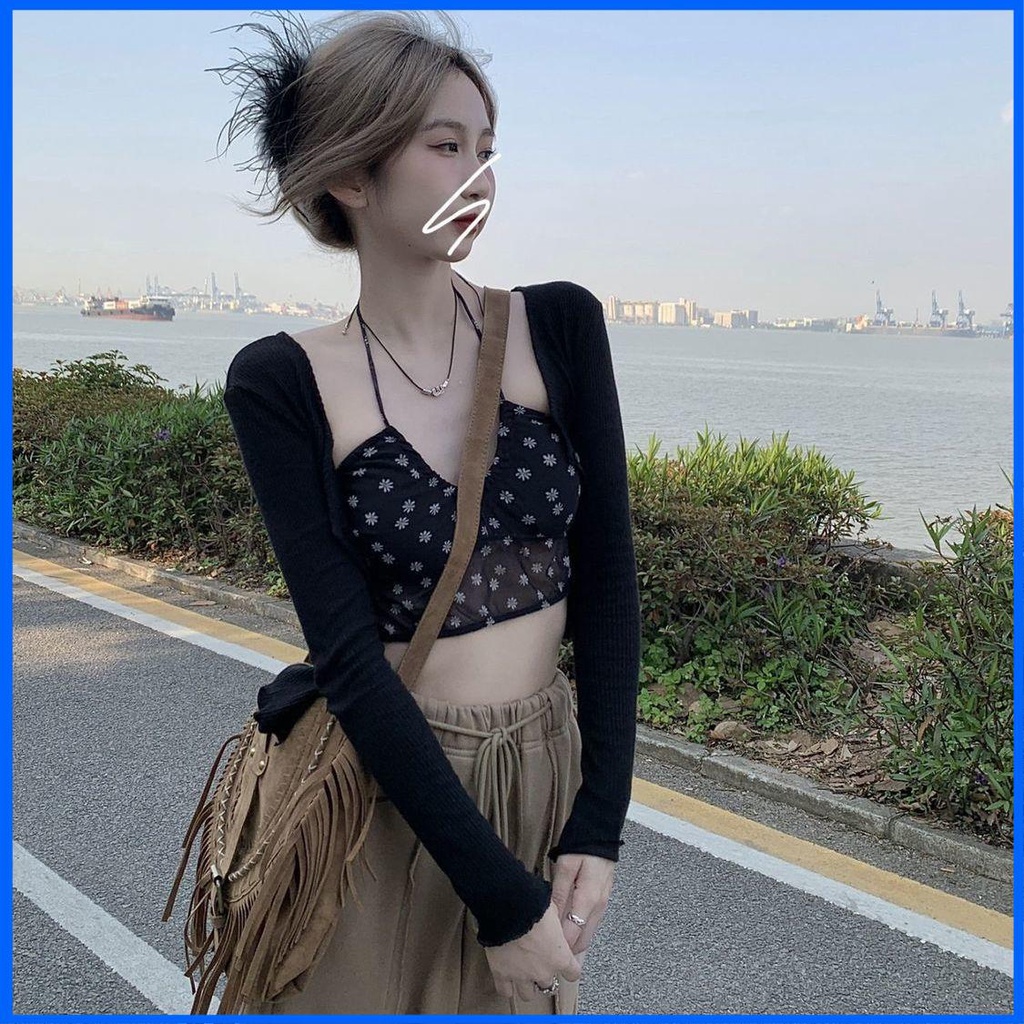 áo khoác croptop nu Bộ Áo Khoác Cardigan Mỏng Chống Nắng + Quần Short Thời Trang Mùa Hè Cho Nữ
