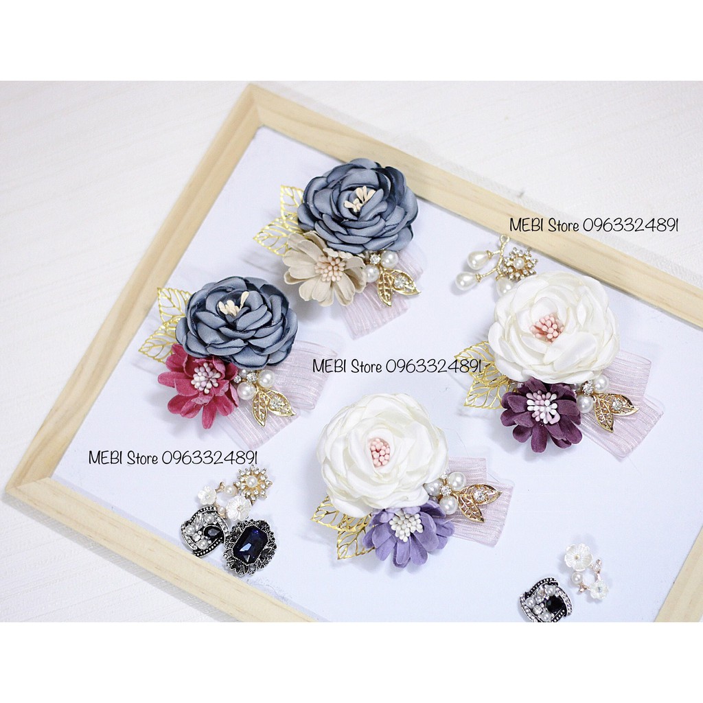 Cài áo hoa kép siêu xinh (ảnh thật)