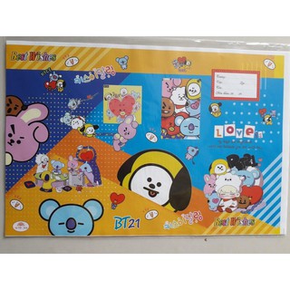 Bọc vở BTS, BT21 nhiều mẫu (1 set 10 tờ)