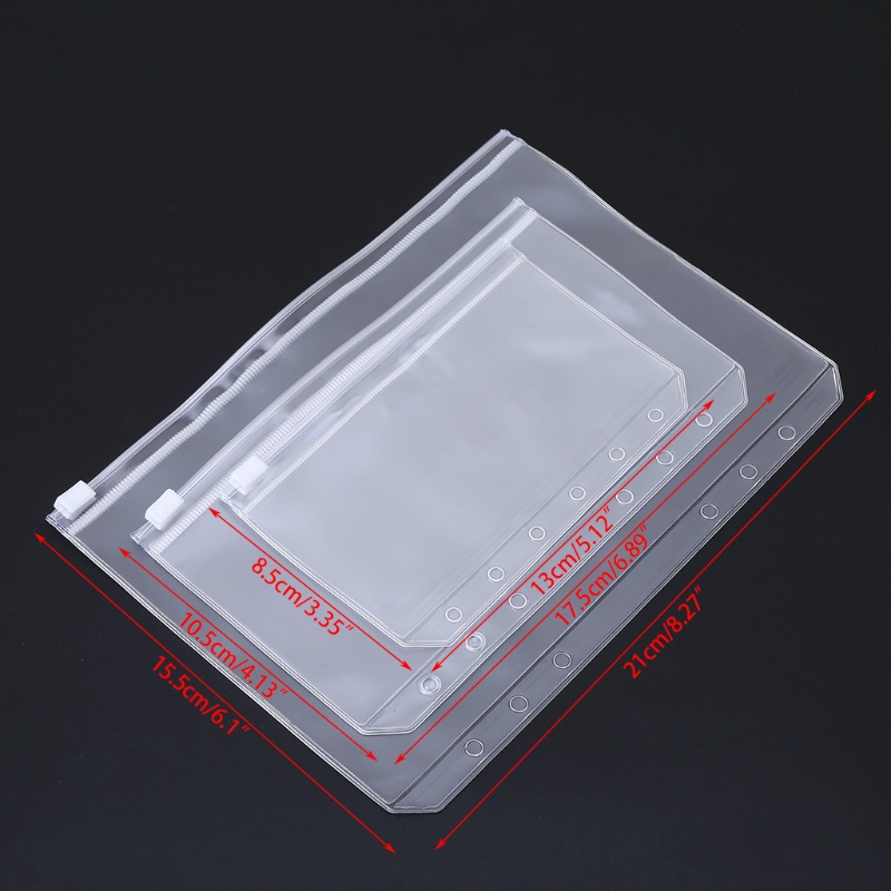 Túi Đựng Sổ Tay Nhật Ký Bằng PVC Trong Suốt Có Khóa Kéo Tiện Dụng