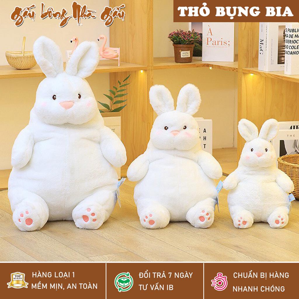 Gấu bông Thỏ bụng bự / Thỏ bụng bia đáng yêu, chất lông bột cao cấp cực mịn - Loại 1