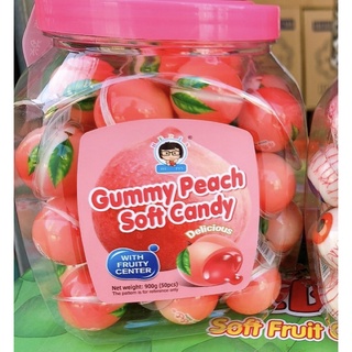 lọ 50 viên kẹo dẻo có nhân hình quả đào