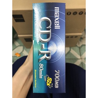 Đĩa trắng CD MAXELL lốc 10 đĩa (1 đĩa 1 vỏ)