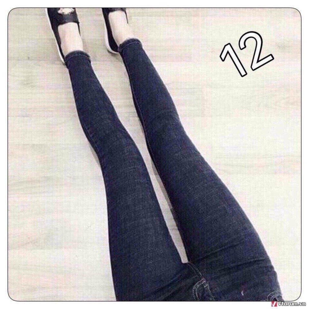 Quần Jean Nữ Lưng Cao Chất Liệu Đẹp Co Giãn VIET FASHION (Xanh Bố - Có size Đại 70kg