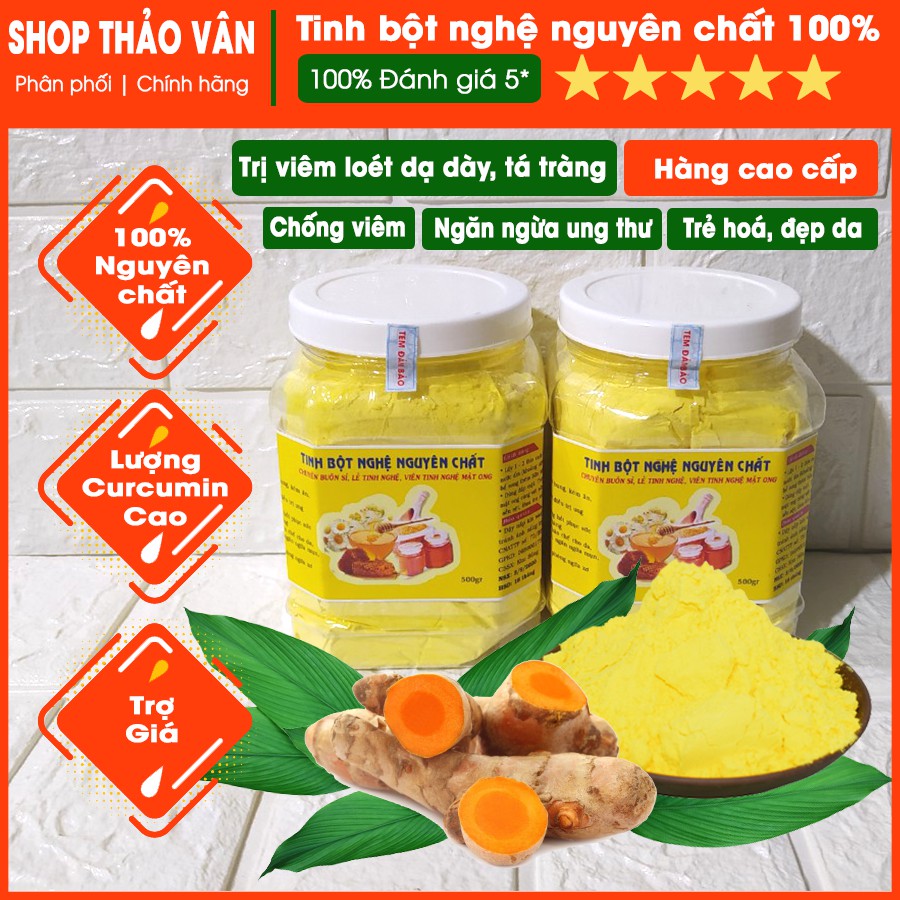 [1KG] Tinh Bột Nghệ Nguyên Chất, Hỗ Trợ Điều Trị Viêm Loét Dạ Dày, Tá Tràng, Ngăn Ngừa Ung Thư, Đẹp Da, Trẻ Hoá...