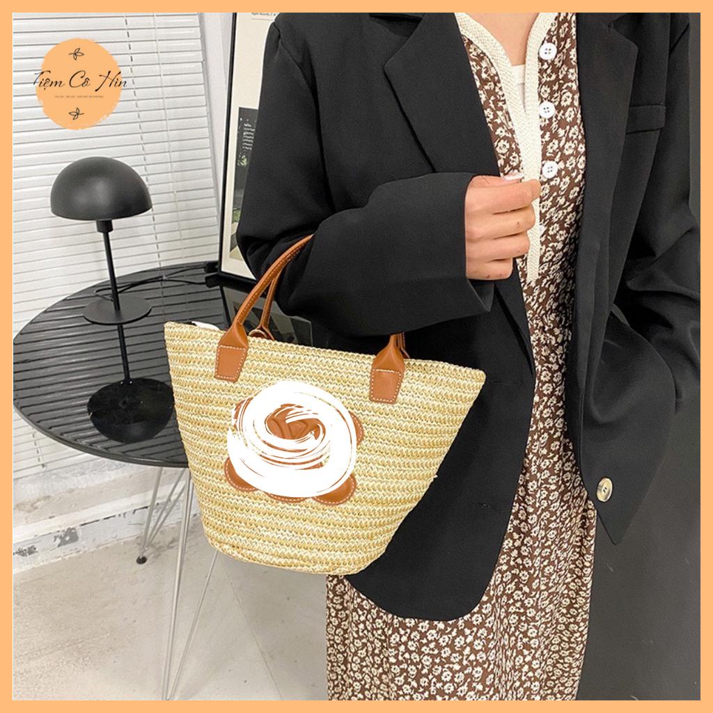 Túi Cói Mini Vintage Đeo Vai Xách Tay Tiệm Cô Hìn Ship 1h Lỗi 1 Đổi 1
