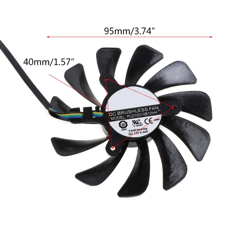 Quạt Tản Nhiệt Card Đồ Họa 95MM XY-D10015SH 4Pin 12V 0.4A VGA Cho MSI GeForce RTX